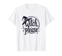 Witch Please: Grafica Magica di Halloween, Maglietta, Uomo, Bianco, L