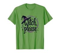 Witch Please: Grafica Magica di Halloween, Maglietta, Uomo, Erba, L