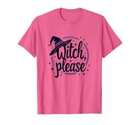 Witch Please: Grafica Magica di Halloween, Maglietta, Uomo, Rosa mélange, L