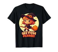 Witch Please, Simpatica Grafica Chibi per Halloween Maglietta