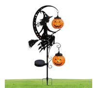 Witch Pumpkin Garden Light - Solar-Powered Halloween Crescent Moon Outdoor