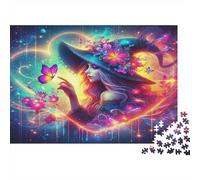 Witch Puzzle 1000 Pezzi Carta Riciclabile Butterfly Puzzle per Adultoi Divertente E Impegnativa Gioco Per La Famiglia Regalo per Uomini‘s Birthday 38x26cm/1000pcs