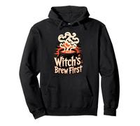 Witch’s Brew First Coffee Witches Halloween Felpa con Cappuccio