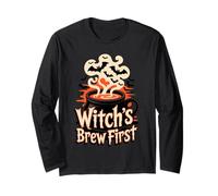 Witch’s Brew First Coffee Witches Halloween Maglia a Manica