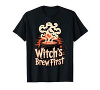Witch’s Brew First Coffee Witches Halloween Maglietta