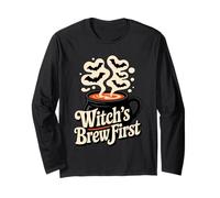 Witch’s Brew First Funny Coffee Witches Halloween Maglia a Manica