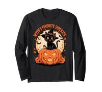 Witch’s Favorite Sidekick Funny Cat Witches Halloween Maglia a Manica