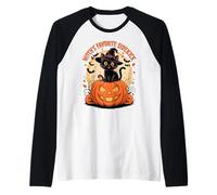 Witch’s Favorite Sidekick Funny Cat Witches Halloween Maglia con Maniche Raglan