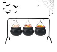 Witch-style Candy Bowl - Set di 3 pezzi di Halloween Small vasi, vasi neri con caramelle | Design di vaso di magia nera che offre caramelle in un modo , dimensioni perfette per le P