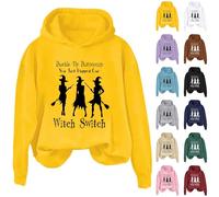 Witch Switch Felpe con cappuccio di Halloween per le donne divertenti felpe da strega taglie forti costumi di Halloween a maniche lunghe top pullover alla moda abiti da festival, Marina Militare, M