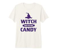 Witch Way To The Candy Happy Halloween Dolcetto o Scherzetto Maglietta Premium