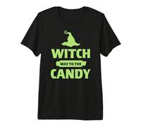 Witch Way To The Candy Happy Halloween Dolcetto o Scherzetto Maglietta Premium