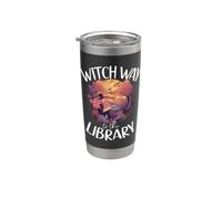 Witch Way to the Library Libro spettrale di Halloween Witch Lover Bicchiere termico in acciaio inox doppia parete