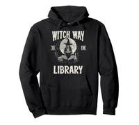 Witch Way to The Library Libro spettrale di Halloween Witch Lover Felpa con Cappuccio