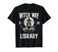 Witch Way to The Library Libro spettrale di Halloween Witch Lover Maglietta