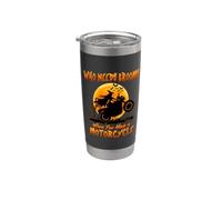 Witch Who Needs Brooms When You Have A Motorcycle Halloween Bicchiere termico in acciaio inox doppia parete