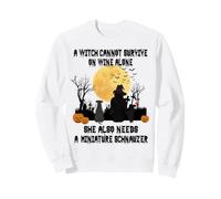Witch Wine And Miniature Schnauzer Dog Halloween Costume Felpa
