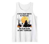 Witch Wine And Rat Terrier Dog Mom Funny Halloween Costume Canotta
