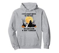 Witch Wine And Rat Terrier Dog Mom Funny Halloween Costume Felpa con Cappuccio