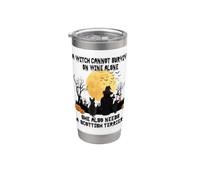 Witch Wine And Scottish Terrier Dog Funny Halloween Costume Bicchiere termico in acciaio inox doppia parete