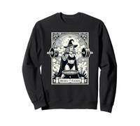 Witch Workout Fitness Deadlifting Hexes Flexes Tarocchi Card Felpa