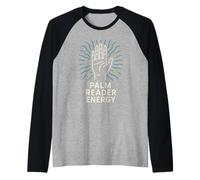 Witchcore Chiromanzia Mano mistica Divinazione Umorismo Occulto Maglia con Maniche Raglan