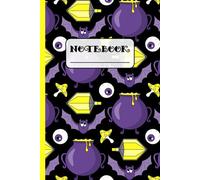 Witchcraft Halloween Notebook - 100 Lined Pages, 6x9 College Ruled Journal with Purple Cauldron, Bats, and Magic Pattern, Spooky Fall Stationery Gift for Writers, Students, Cute Present for Halloween