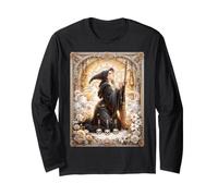 Witchcraft Wicca Coquette Penatgram Scopa Cappello Stelle Teschi Maglia a Manica