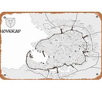 Witcher 3: Wild Hunt - mappa della città di Novigrad cultura pop e città fantasy e architettura classico uomo grotta decorazione artistica da parete 20,3 x 30,5 cm targa in metallo targa poster