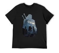 Witcher Game Wild Awesome Hunt Men Cotton T-Shirt Short Sleeve Clothes Tees M