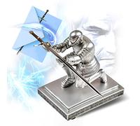 Witcher - Spada da cavaliere in miniatura con supporto a spada in acciaio, tagliacarte con portapenne, cavaliere in resina, miniatura spada spada regalo per collezionisti, set esclusivo