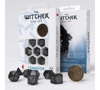Witcher Yennefer Set Dadi Obsidian Star RPG 8 Pezzi Nero Argento Q-Workshop