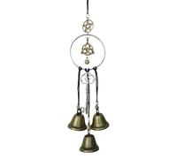Witches Bells - Iron, Rustic Wind Chimes Ornament Decor, Textured Artistry | Multi uses,Witch Bells,for Halloween Christmas Fall Thanksgiving Porch Wall Kitchen Office Home Tree