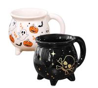 Witches Brew Cauldron Tazza, 2 Pezzi Tazze Da Caffè Halloween, Tazza Di Tè Gotica, Tazze In Ceramica Novità Che Bevono Per Caffè, Tè, Bevande, Zuppa