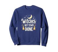 Witches Get Stuff Done Magica Motivazione al Chiaro di Luna Felpa, Unisex per Adulti, Navy, XL