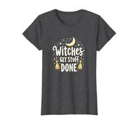 Witches Get Stuff Done Magica Motivazione al Chiaro di Luna Maglietta, Donna, Grigio Scuro, XL