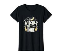 Witches Get Stuff Done Magica Motivazione al Chiaro di Luna Maglietta, Donna, Nero, XXL
