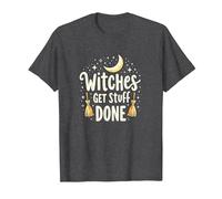 Witches Get Stuff Done Magica Motivazione al Chiaro di Luna Maglietta, Uomo, Grigio Scuro, 3XL
