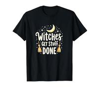 Witches Get Stuff Done Magica Motivazione al Chiaro di Luna Maglietta, Uomo, Nero, XXL