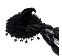 Witches Hat - Wide Brim Gothic Bow Halloween Costume Hat For Cosplay