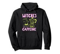 Witches Run On Caffeine Halloween Coffee Lover Fall Autumn Felpa con Cappuccio