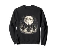 Witches Sabbath Moon Dance Gothic Vintage Forest Occult Art Felpa