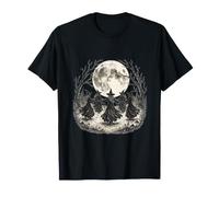 Witches Sabbath Moon Dance Gothic Vintage Forest Occult Art Maglietta