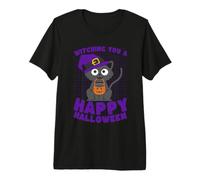 Witching You Happy Halloween Cat Zucca Secchio Maglietta Premium