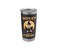 Witch's Best Friend Halloween Golden British Cat Witch Bicchiere termico in acciaio inox doppia parete
