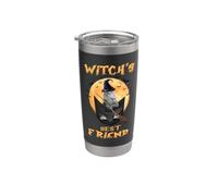 Witch's Best Friend Halloween Grey Tabby Cat Witch In Pocket Bicchiere termico in acciaio inox doppia parete