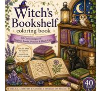 Witch's Bookshelf Coloring Book: 40 Cozy Fantasy Designs