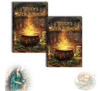 Witch's Stew & Brews Ricette, 50 ricette incantate per corpo e anima, ricette di cibo per feste di Halloween, regalo per streghe e appassionati (2 pezzi)
