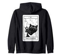 Witchy Black Gothic Cat Tarocchi Carta Divertente Cat Amante Felpa con Cappuccio
