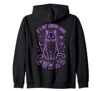 Witchy Black Gothic Cat Tarocchi Carta Divertente Cat LoVer Felpa con Cappuccio